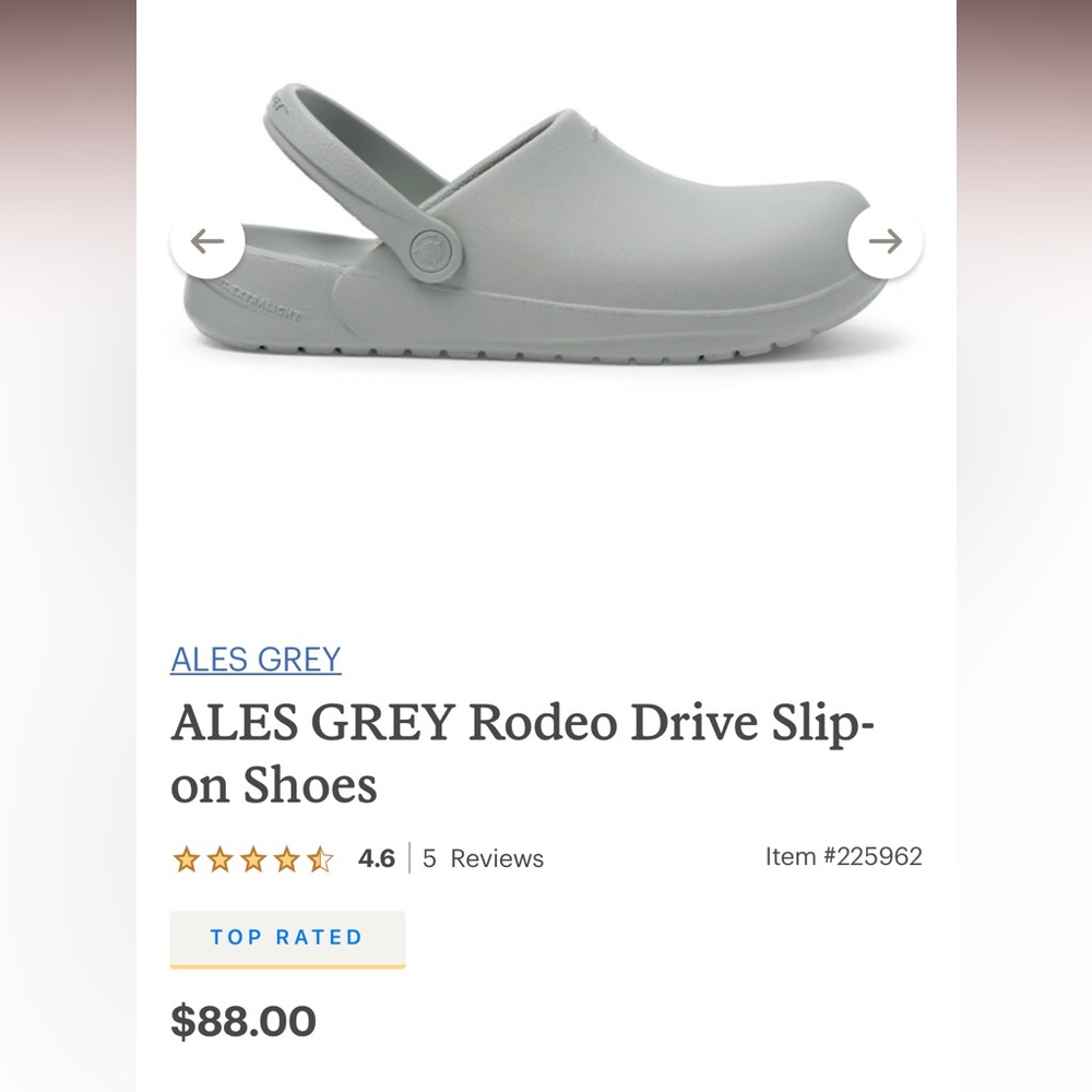 Ales Grey Rodeo Drive Slip On Clog size 10 men’s 12 woman’s unisex shoe